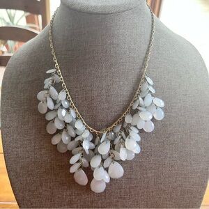 🍭6/$30 Baby blue teardrop beaded statement bib necklace